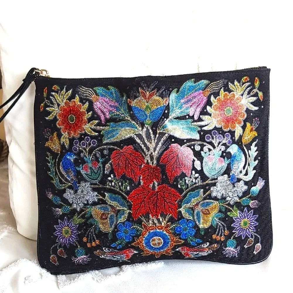 Ela +Belcourt Artisan Collection Canvas Clutch... Limited Edition
